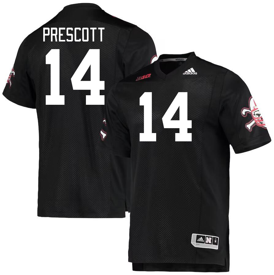 Men #14 Kahmir Prescott Nebraska Cornhuskers College Football Jerseys Stitched Sale-Black